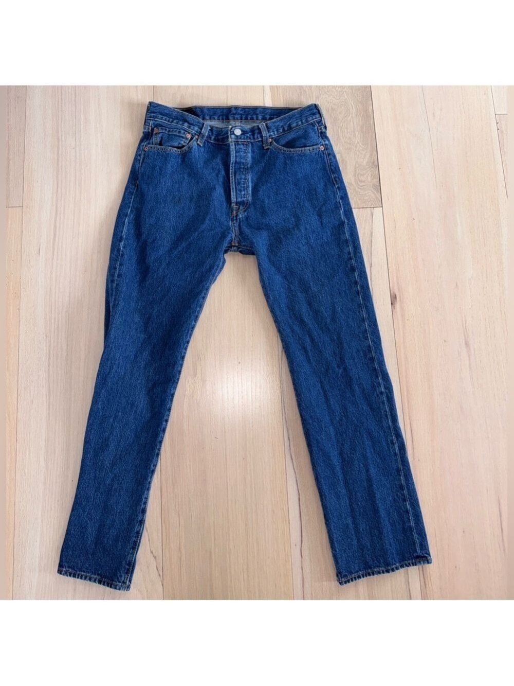 Levi’s 501 Jeans Straight Leg Dark Wash 100% Cotton Size 34x32